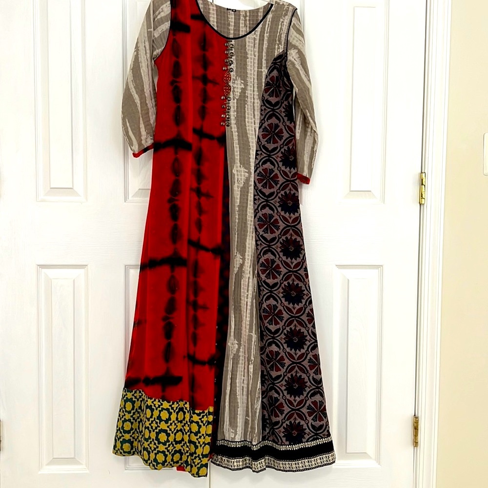 Beautiful multi-colored and design gown style kurti
